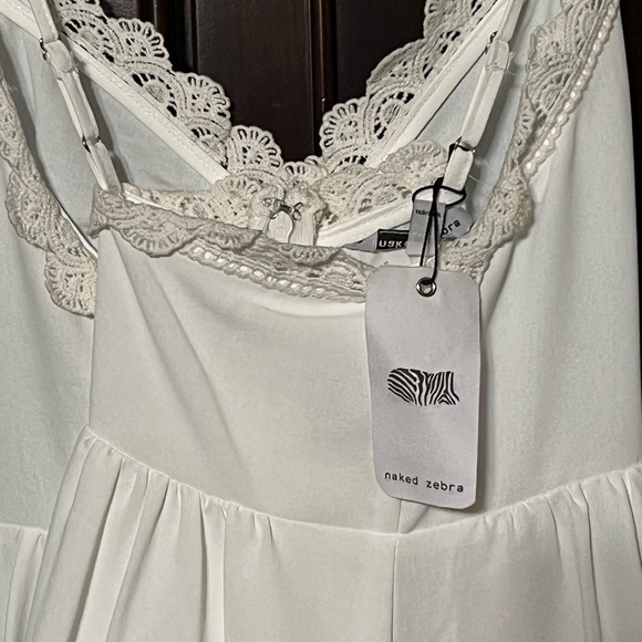 Naked Zebra Crochet Tank Top - Color White Size Small NWT - Picture 4 of 6